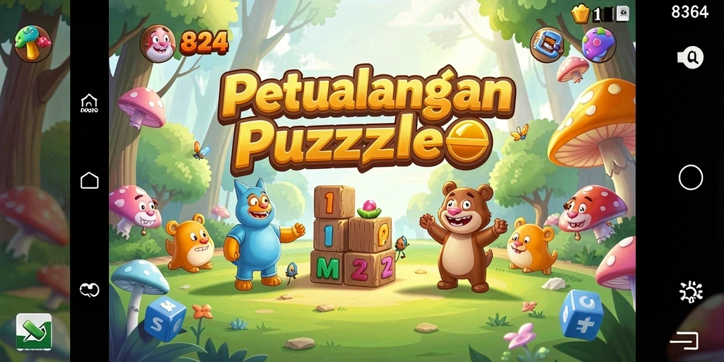 Tampilan gameplay menantang di 8364 dengan banyak teka-teki menarik.