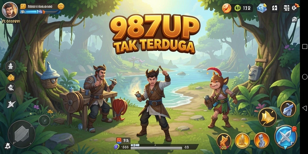 Screenshot menunjukkan gameplay seru di dunia petualangan 987UP.