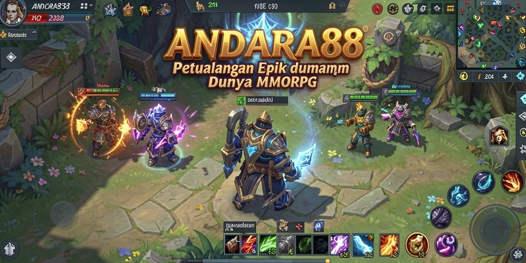 Tangkapan layar menunjukkan aksi seru dalam gameplay ANDARA88 MMORPG.