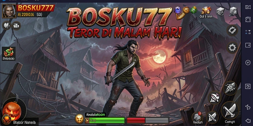 Screenshot gameplay menakutkan dari BOSKU777 yang menampilkan momen mencekam.