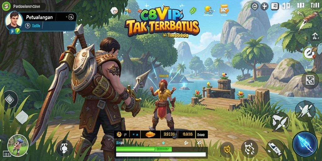 Tampilan gameplay C8VIP yang menakjubkan dalam dunia terbuka.