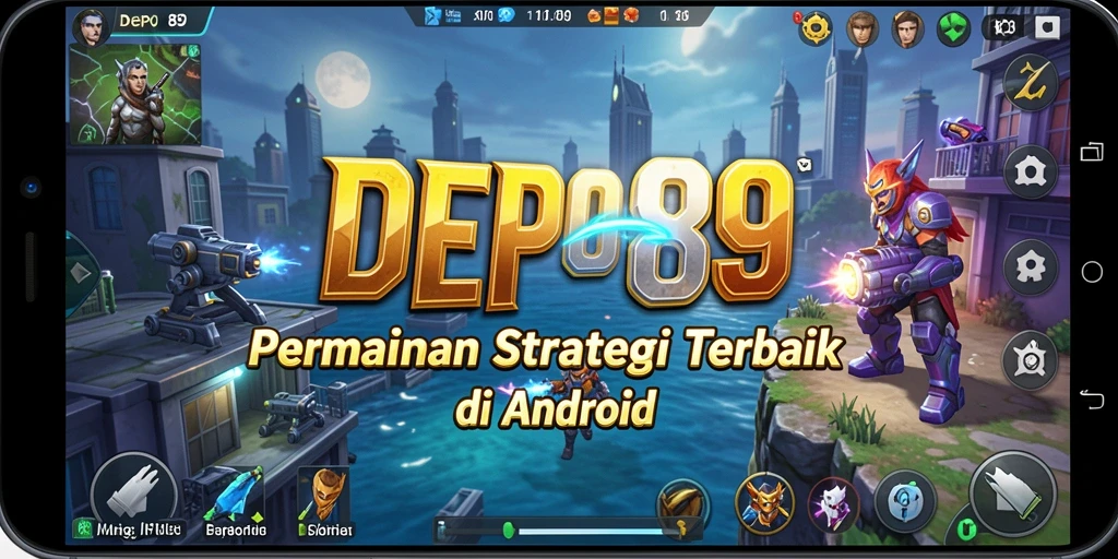 Screenshot DEPO89 menampilkan aksi pertempuran strategi yang intens.