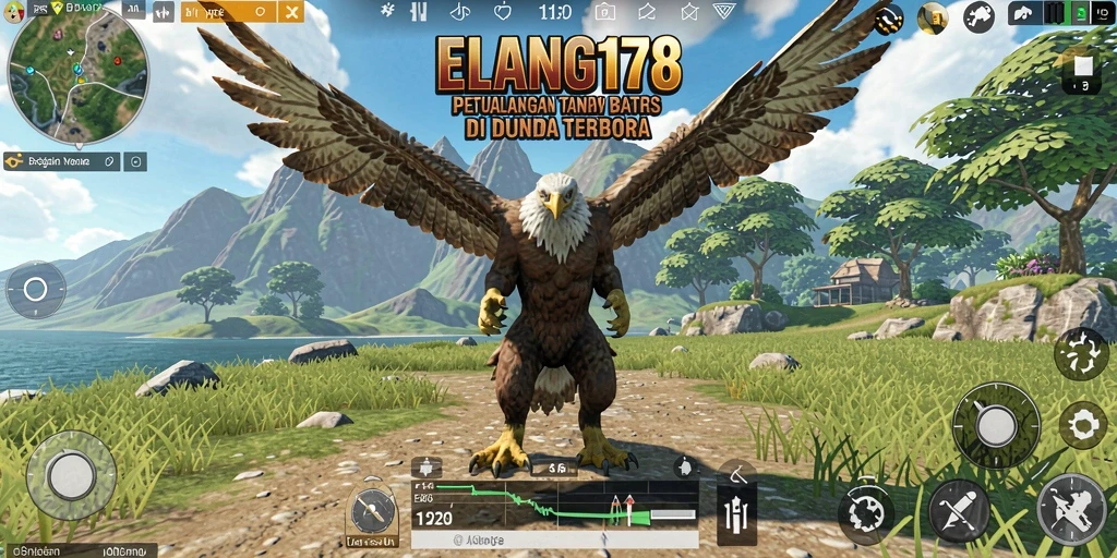 Screenshot gameplay ELANG178 menampilkan karakter menjelajahi dunia terbuka yang menakjubkan.