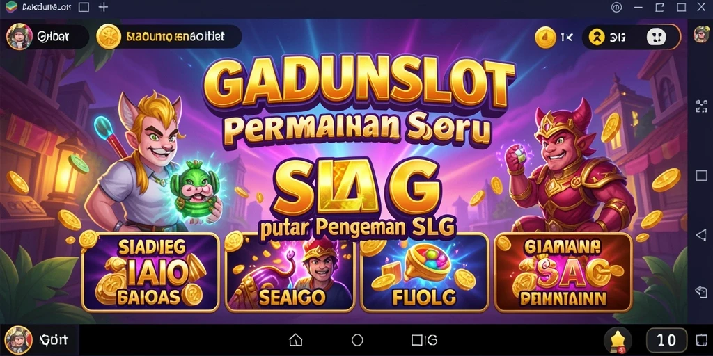 Tampilan gameplay GADUNSLOT dengan berbagai mesin slot menarik.