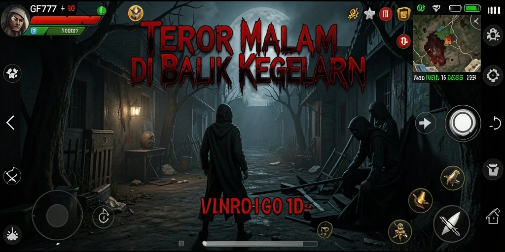 Tampilan gameplay GF777 menampilkan suasana Horror yang menyeramkan.