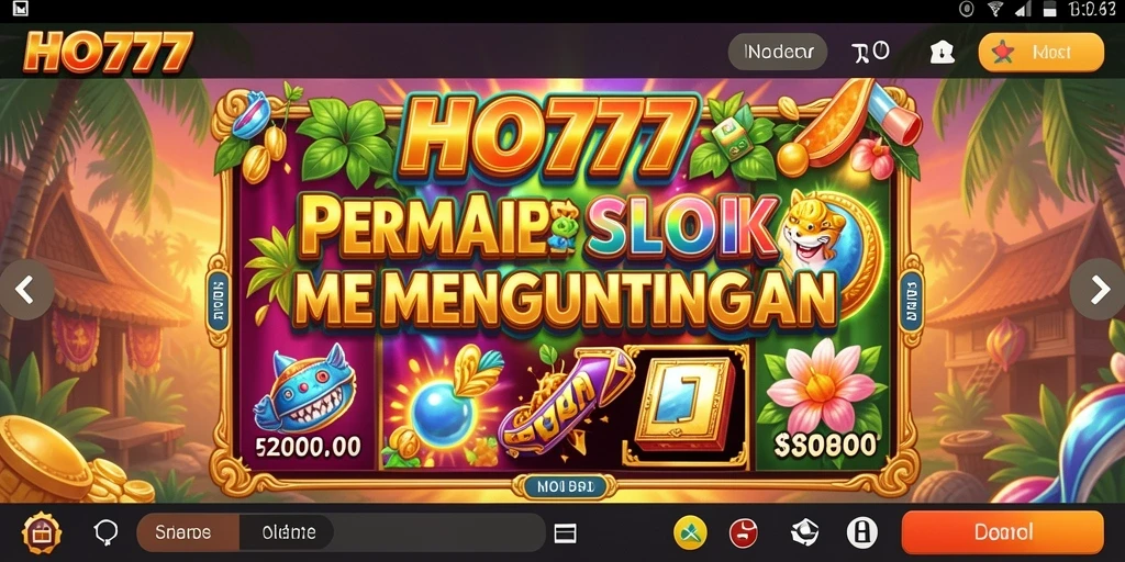Screenshot permainan HO777 menunjukkan grafik Slot yang menawan.