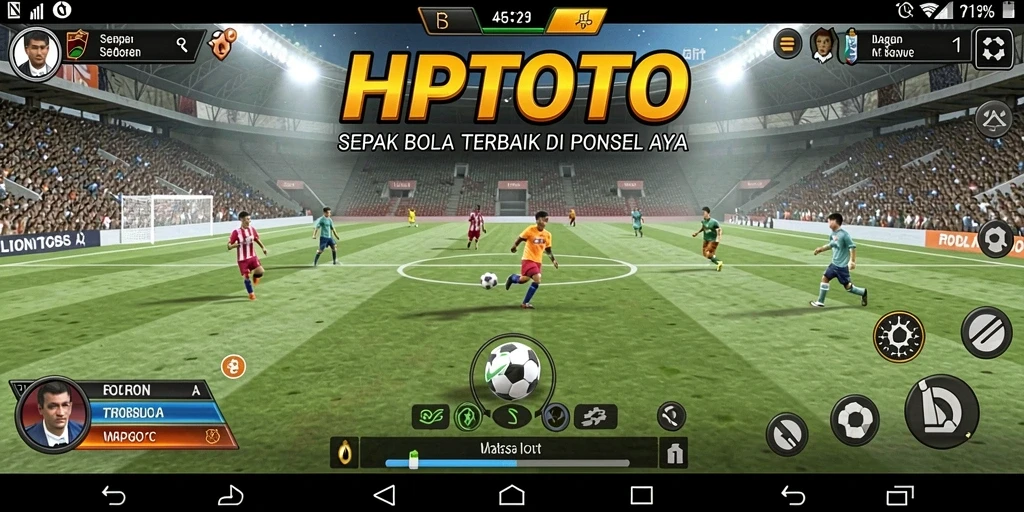 Screenshot HPTOTO menampilkan momen seru dalam pertandingan sepak bola.