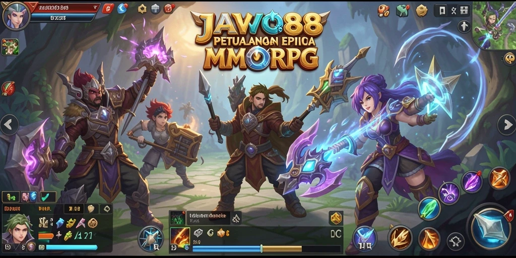 Tangkapan layar gameplay JAVO88 menunjukkan petualangan epik MMORPG yang menarik.