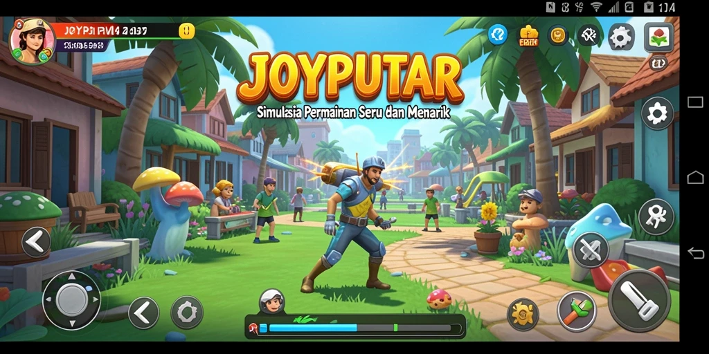 Tangkapan layar gameplay JOYPUTAR yang menunjukkan aksi seru dalam simulasi.