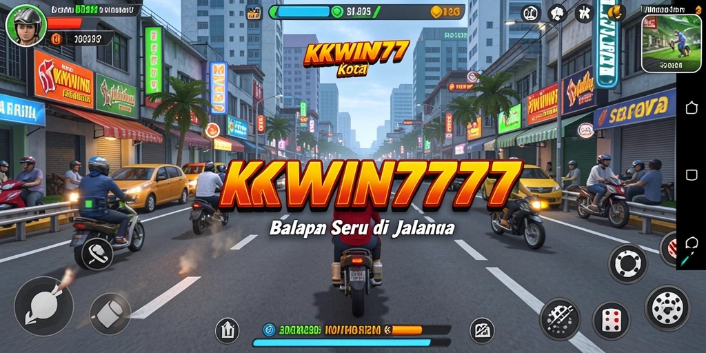 Tampilan gameplay KKWIN777 yang seru dan menegangkan saat balapan.