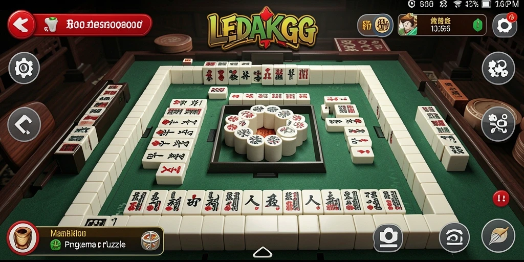 Screenshot gameplay LEDAKGG yang menarik dalam permainan Mahjong.