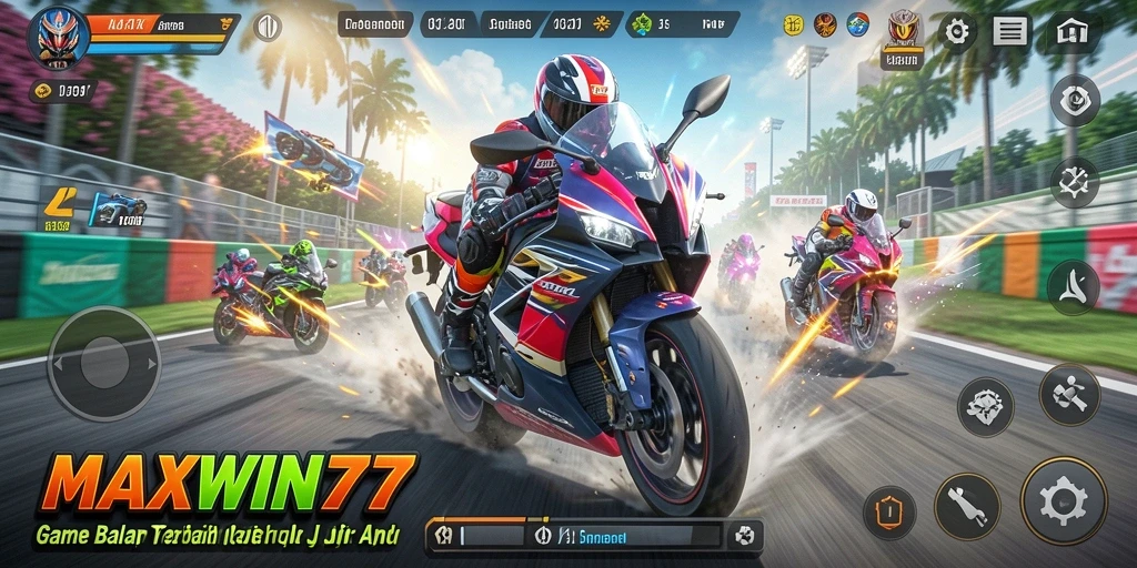 Gameplay MAXWIN77 yang seru dan mendebarkan dalam balapan motor.