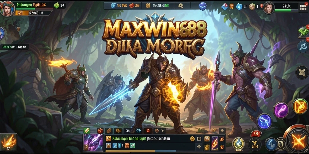 Tangkapan layar gameplay <strong>MAXWIN88</strong> yang menunjukkan pertarungan epik dalam dunia MMORPG.