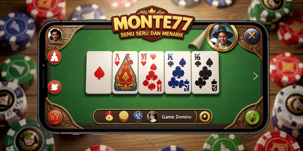 Tampilan gameplay MONTE77 yang penuh aksi dalam permainan Domino.