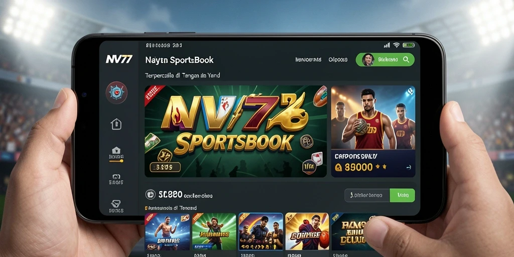 Tampilan gameplay menarik dari aplikasi Sportsbook NV77 saat melakukan taruhan.