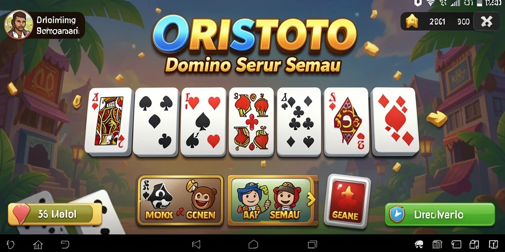 Tampilan gameplay seru dalam permainan Domino ORISTOTO.