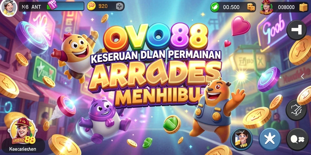 Tangkapan layar utama OVO88 menampilkan aksi seru dalam permainan Arcade.