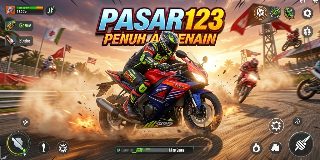 Tampilan aksi balapan motor yang mendebarkan di PASAR123.