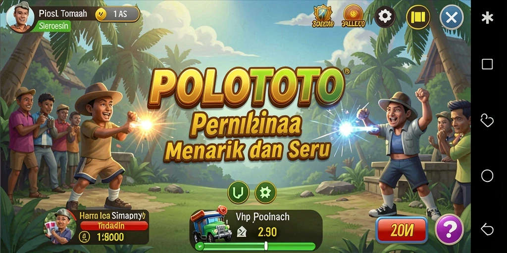 Tampilan gameplay POLOTOTO dengan elemen simulasi yang menarik.