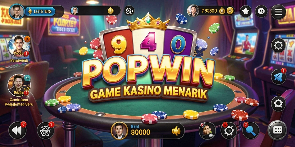 Screenshot utama POPWIN menampilkan gameplay seru dan interaktif di Kasino.