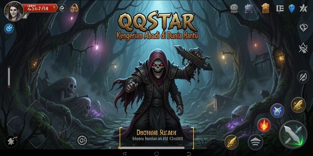 Screenshot gameplay menampilkan suasana mencekam dan efek visual menakutkan.