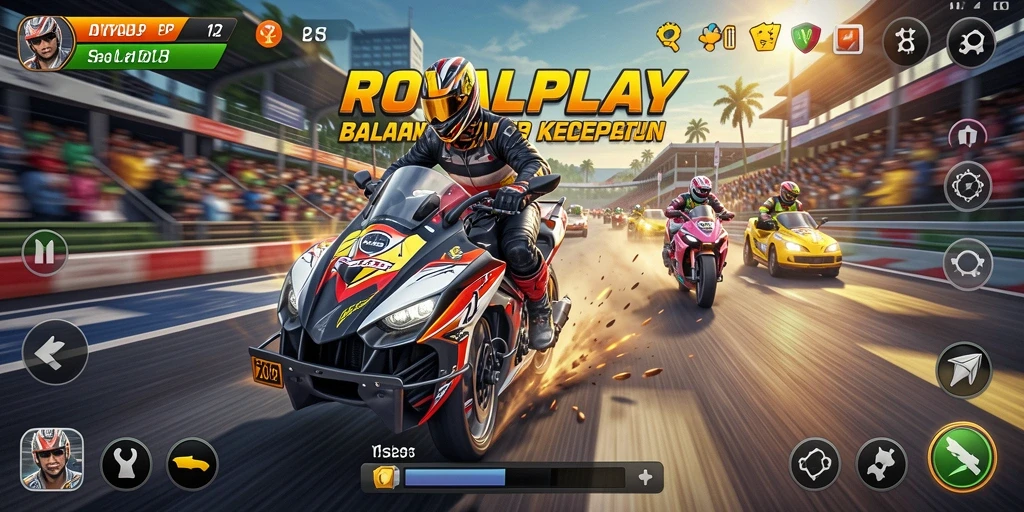 Tampilan gameplay balapan yang mendebarkan dan realistis di ROYALPLAY.