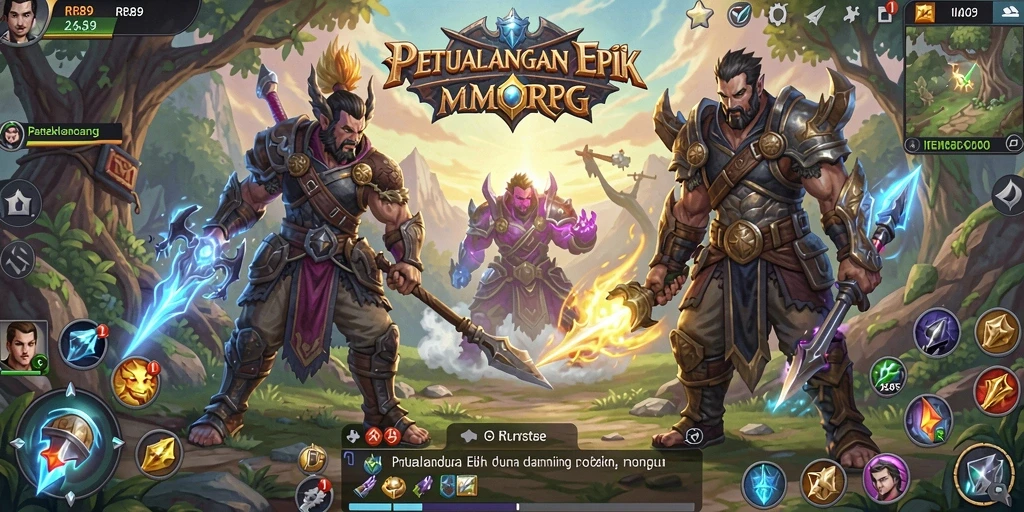 Tampilan gameplay yang menyenangkan dan penuh aksi dalam dunia MMORPG.