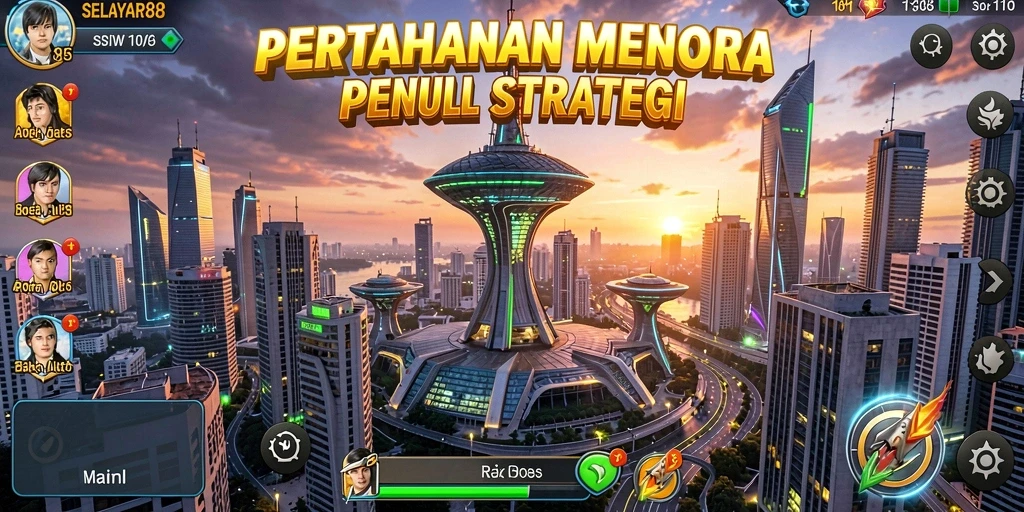 Tampilan gameplay menara yang menegangkan dan strategis dari SELAYAR88.