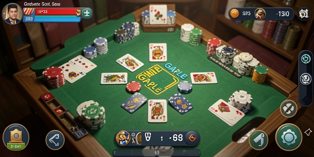 Tampilan gameplay seru Gaple di SIP33 dengan teman.